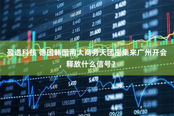 盈透科技 德国韩国两大商务天团密集来广州开会，释放什么信号？