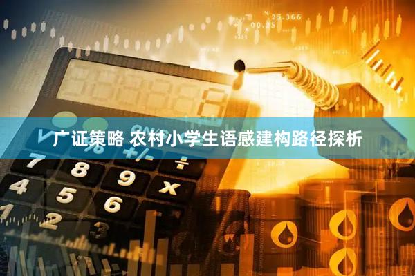广证策略 农村小学生语感建构路径探析