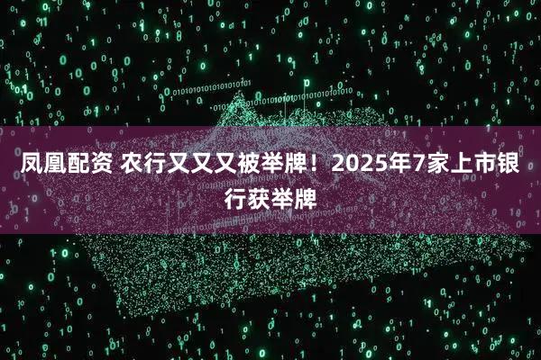 凤凰配资 农行又又又被举牌！2025年7家上市银行获举牌